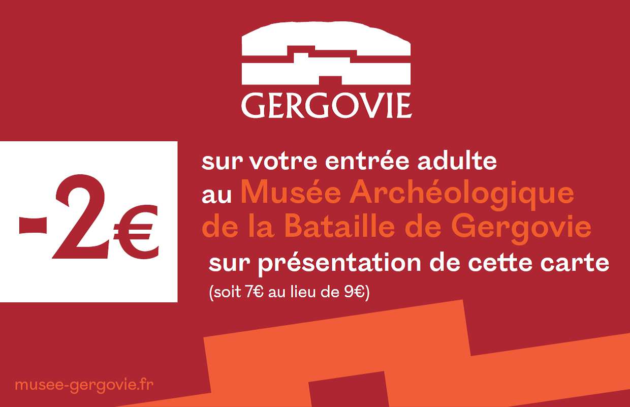 Le pass Musée de Gergovie Toute entrée à tarif plein (dans un des 2 sites) donne droit à une entrée au tarif préférentiel dans l'autre structure.